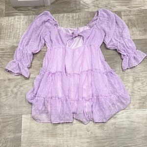 Altar'd State Lilac Kids Dress with Ruffle Details